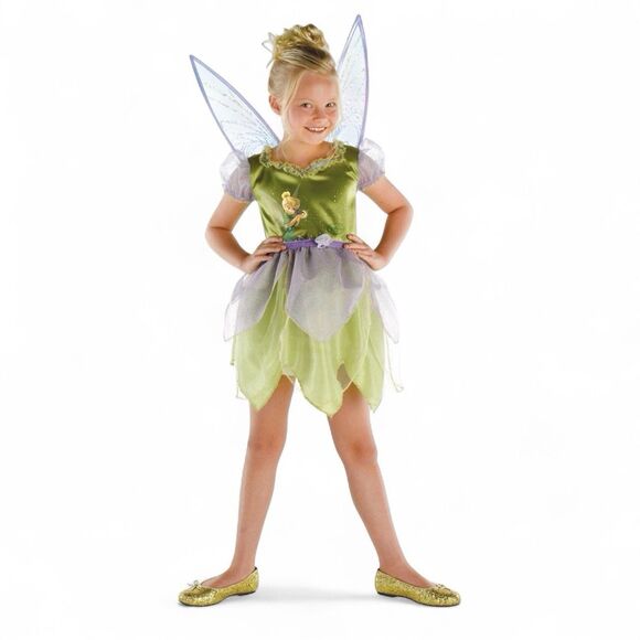 Disney TinkerBell Size Small (4-6) Child Complete Costume WITH Wings - Picture 1 of 2